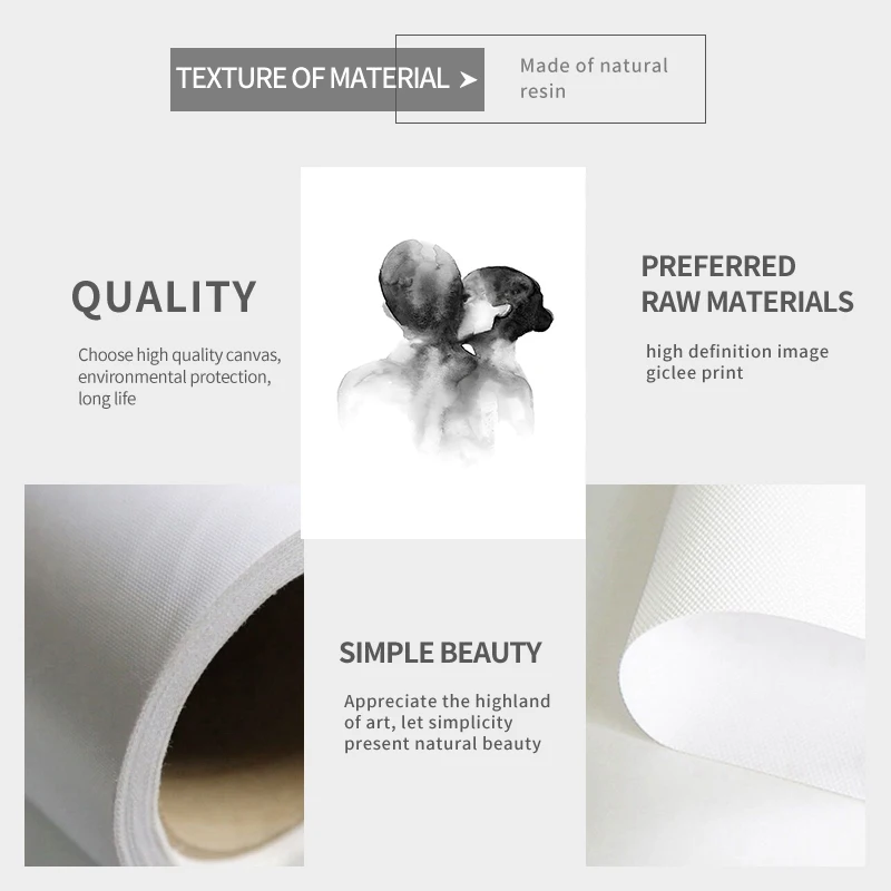 Настенная картина Поцелуй руки в скандинавском стиле настенный плакат на холсте