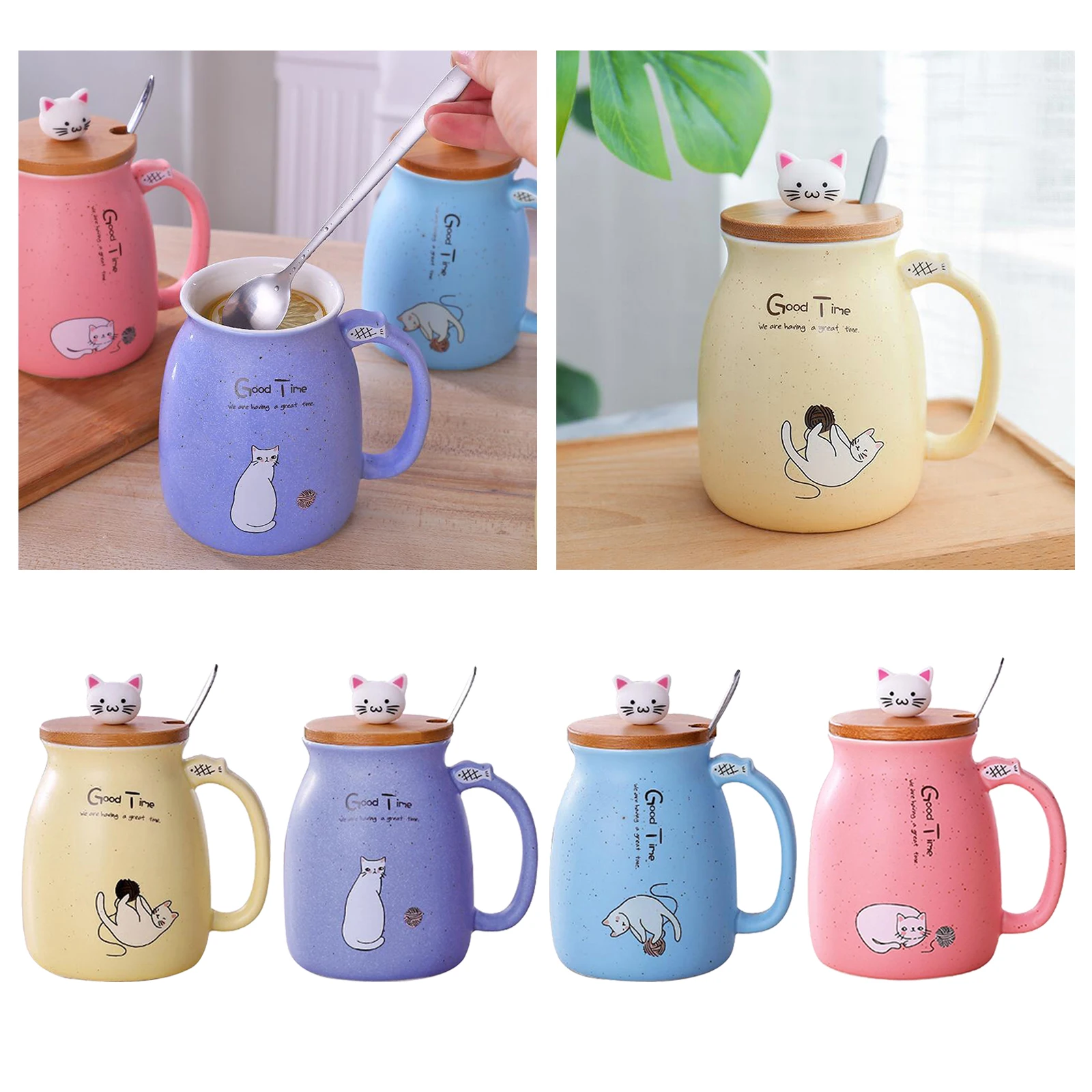 Симпатичная керамическая чашка в виде кошки для горячего холодного чая кружка