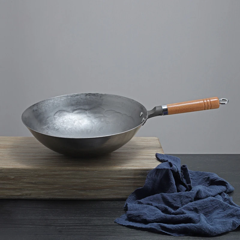 Wok традиционная ручная работа рандомная антипригарная с покрытием вок шеф-повара