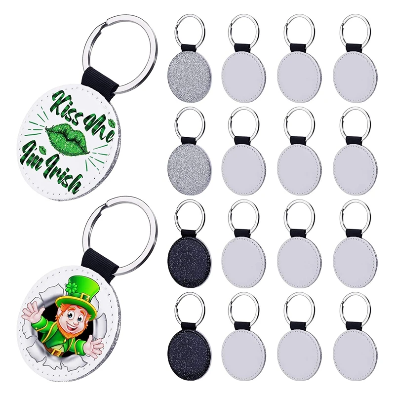 

16 Pieces Sublimation Blanks Keychain Round Heat Transfer Keychain Blank Keychain for Sublimation for DIY Craft Supplies