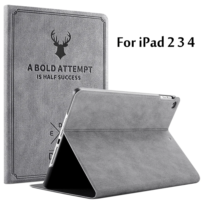 Умный чехол из ПУ кожи для iPad 2 3 4 с функцией автоматического пробуждения/сна
