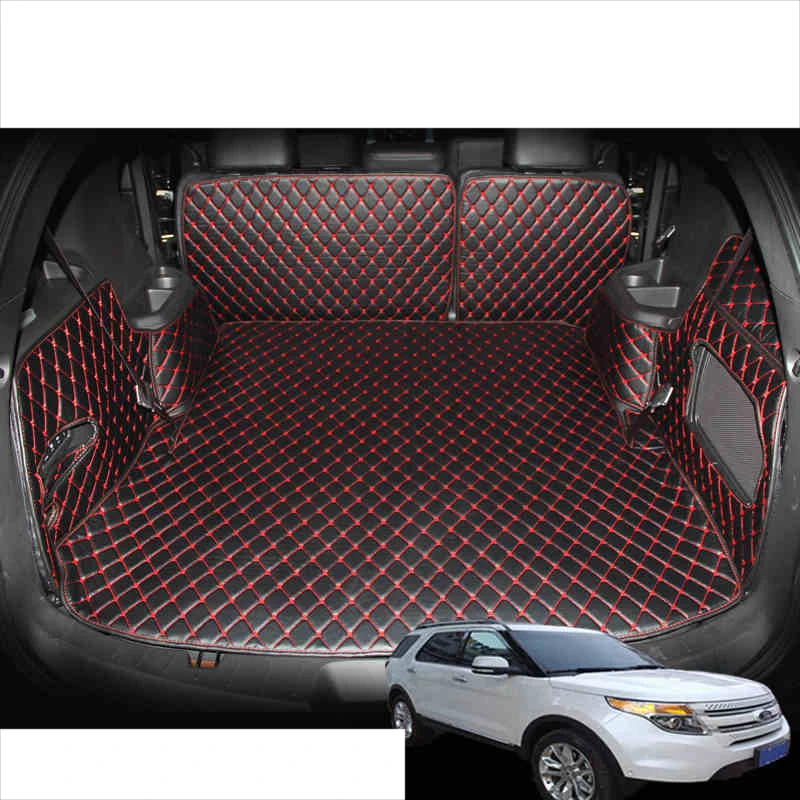 Коврики для багажника автомобиля ford explorer кожаный коврик подкладка груза 2011 2012 2013