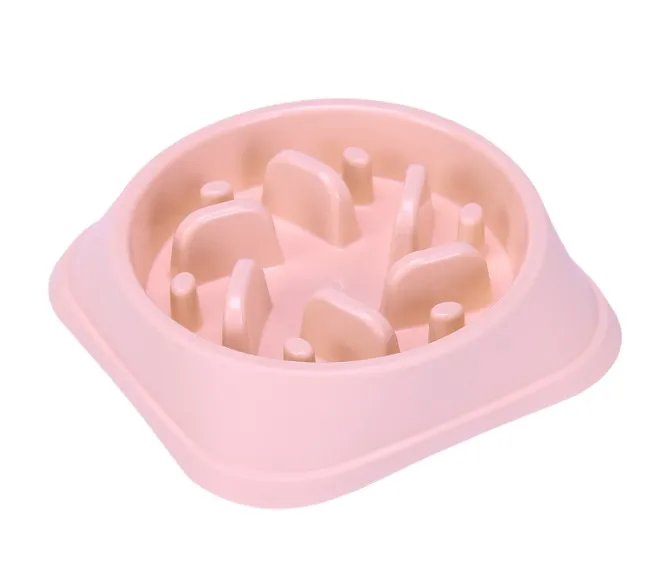 pink 1 Аксессуары для чаши для собак замедленная, чтобы съесть кормушки для кормления медленное блюдо щенок собака кошка Предотвращение ожирения - Цвет: pink 1
