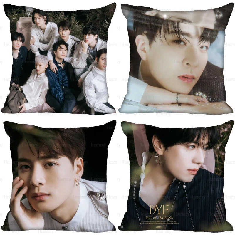 

New KPOP GOT7 Pillow Case For Home Decorative Silk Pillows Cover Invisible Zippered Throw PillowCases 40X40,45X45cm 0512