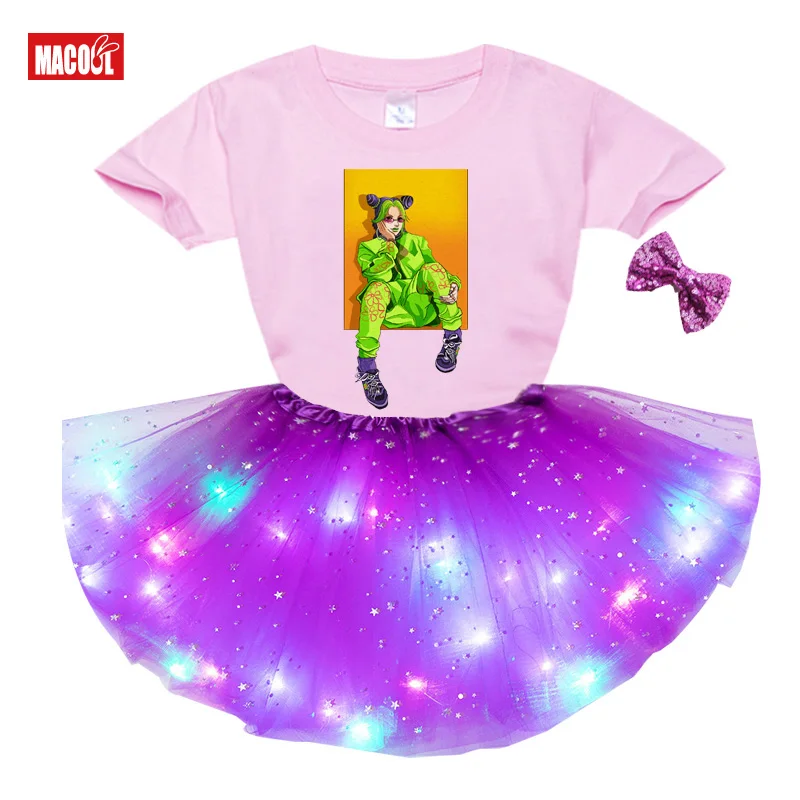 

Girls Short Sleeve T-shirt+sequined Skirt+3-piece Hairpin Sets Girls Princess Glitter Skirt Toddlers Sequins Party Tutu Dress