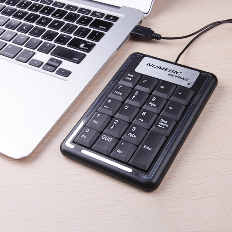 19 ключ проводной клавиатуры USB кабель цифровая клавиатура ультра тонкий