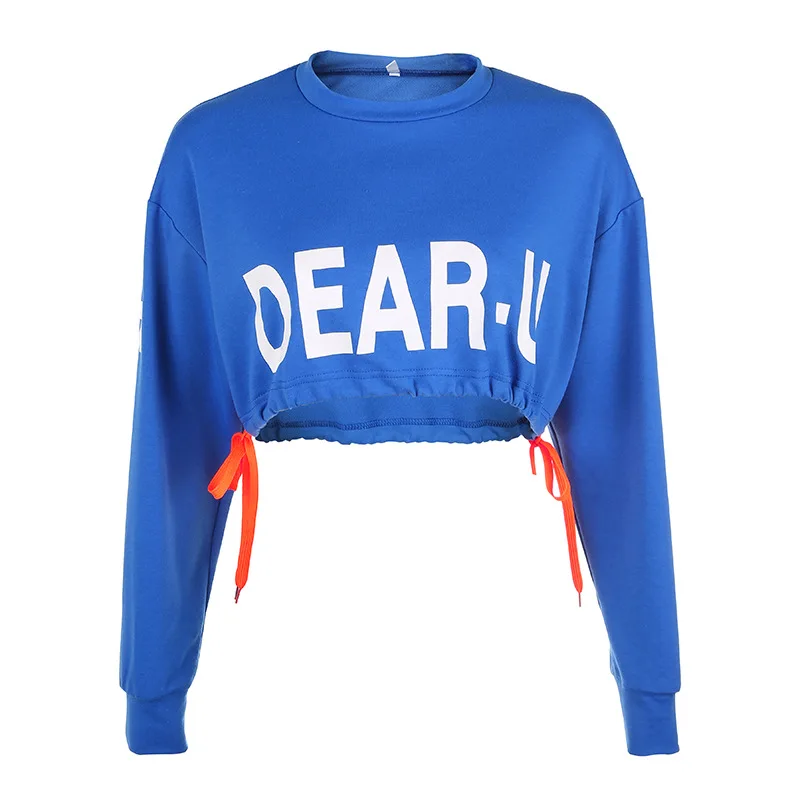 

women loose large letter printing short drawstring waist closing hoodies harajuku kpop hoodies women kawaii sweatshir
