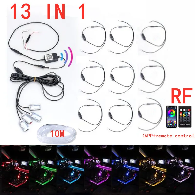 Новые роскошные запчасти автомобиля светильник s EL неоновый провод полоса RGB