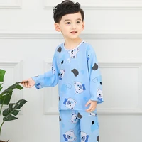 new cotton silk pajamas thin boys and girls cotton silk long sleeve suit for small and medium sized childrens home clothes
