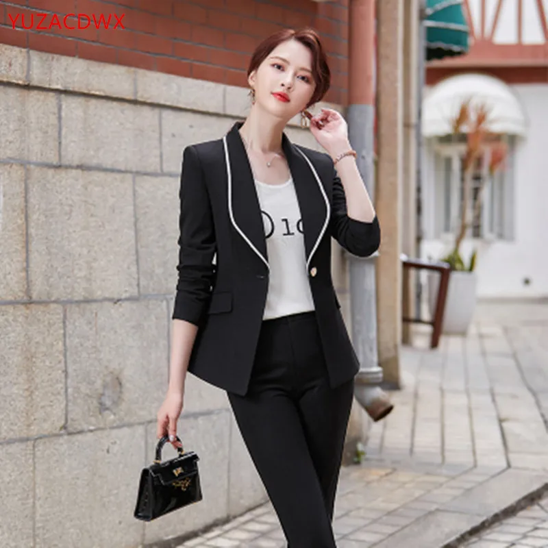 Women Suits Female Pant Suits Office Lady Formal Business Set Uniform Work Wear Blazers and Pant 2 Pieces Set enlarge