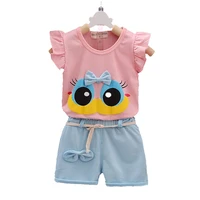 new fashion summer baby clothes children cute cartoon vest shorts 2pcsset toddler casual costume girls clothing kids tracksuits