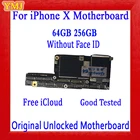 100% оригинальная разблокированная материнская плата для iPhone X сбез идентификатора лица, поддержка обновления и логической платы 4G LTE, Бесплатная материнская плата iCloud 64 ГБ2