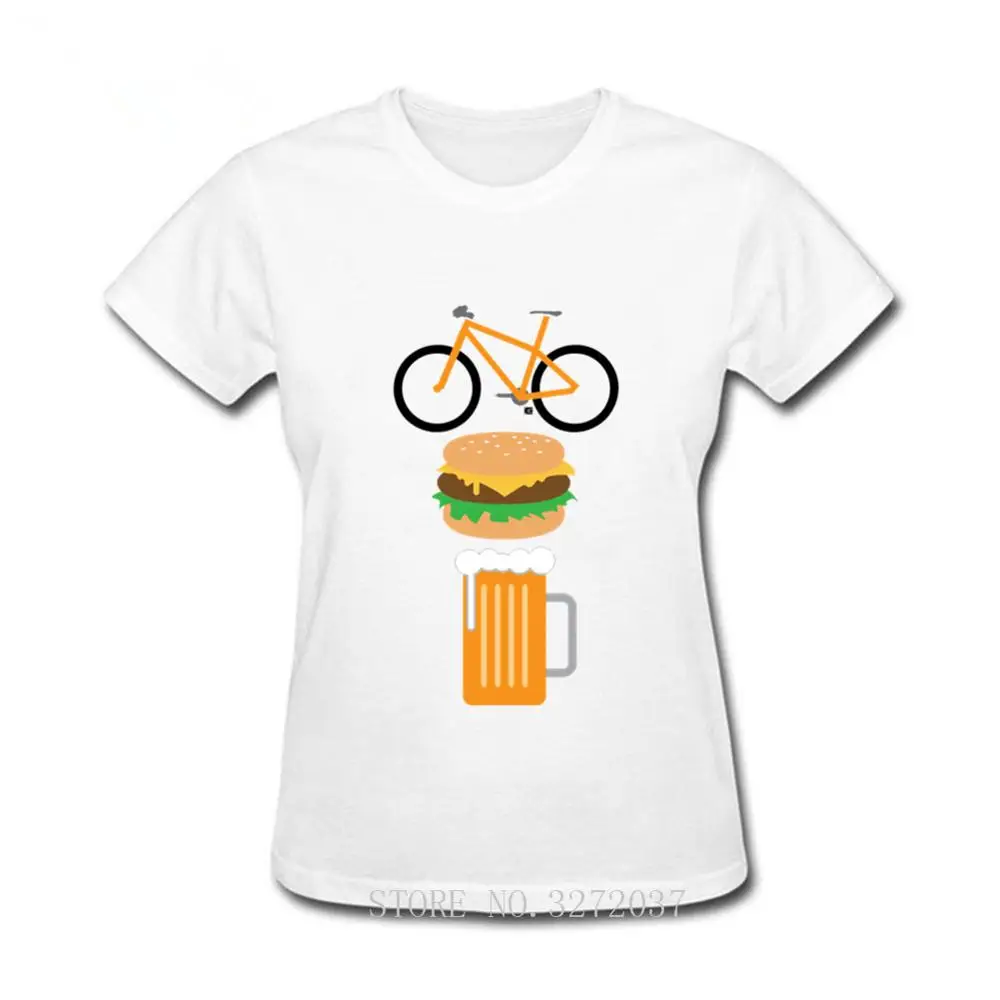 Женская футболка с коротким рукавом и круглым вырезом принтом бургеров