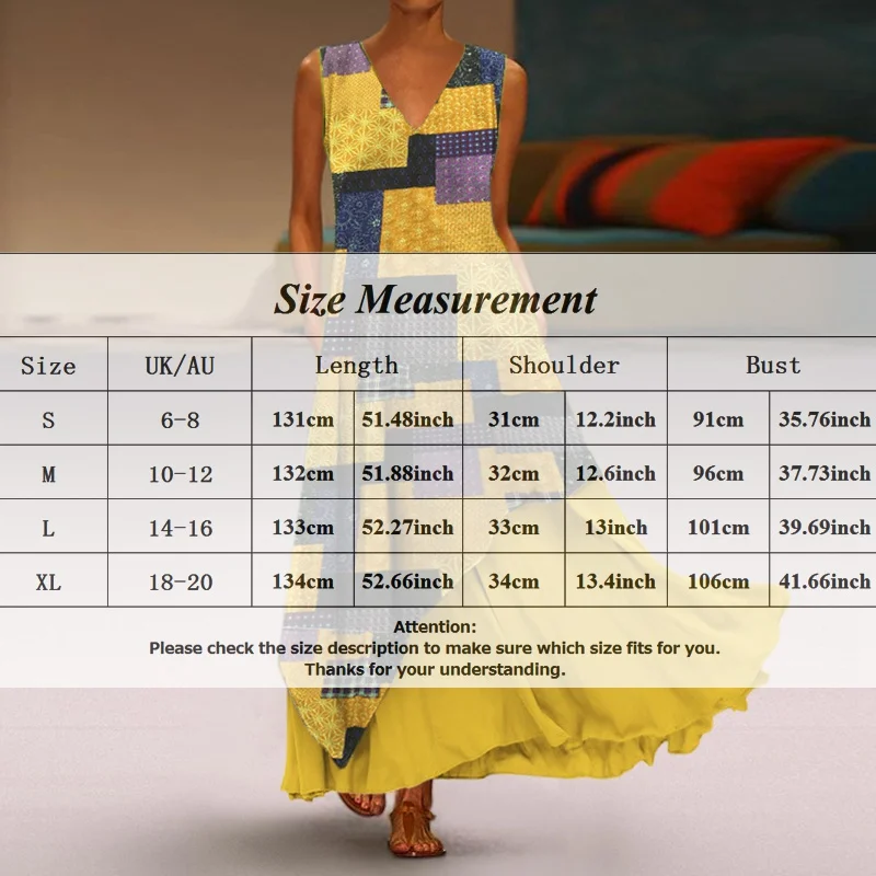 

2020 New Fashion Summer Long Dress Ladies Casual Bohemian Print Pocket Printing Dress V-neck Sleeveless Long Irregular Dress