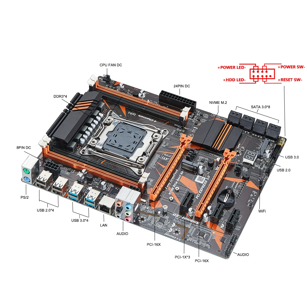 Материнская плата QIYIDA X99 профессиональная десктопная DDR3 4 канала модуль