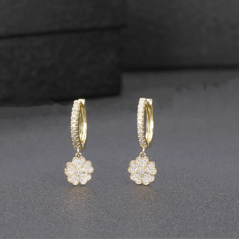 Женские серьги кольца SIPENGJEL в Корейском стиле с подвеской виде цветка ювелирные