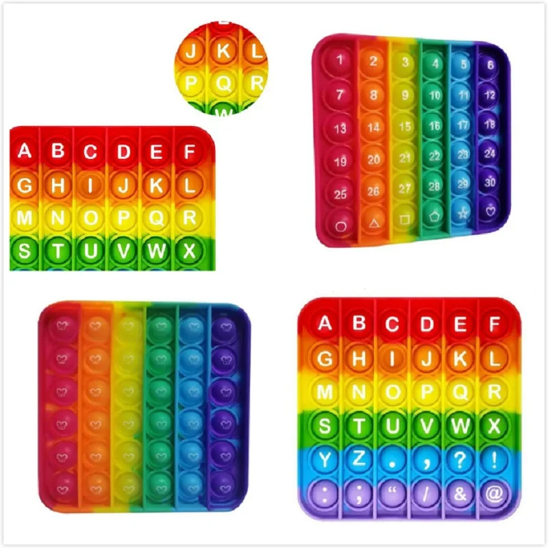 

100 шт., радужные цифры алфавита, игрушки для взрослых и детей