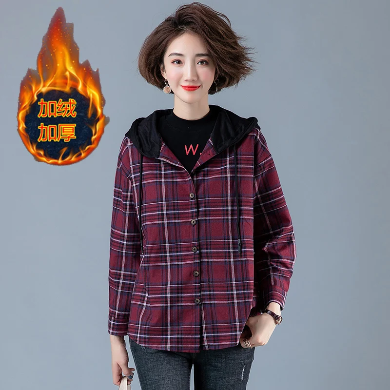 

Greenwild Overshit Female Plaid Jacket Women's Autumn Clothing