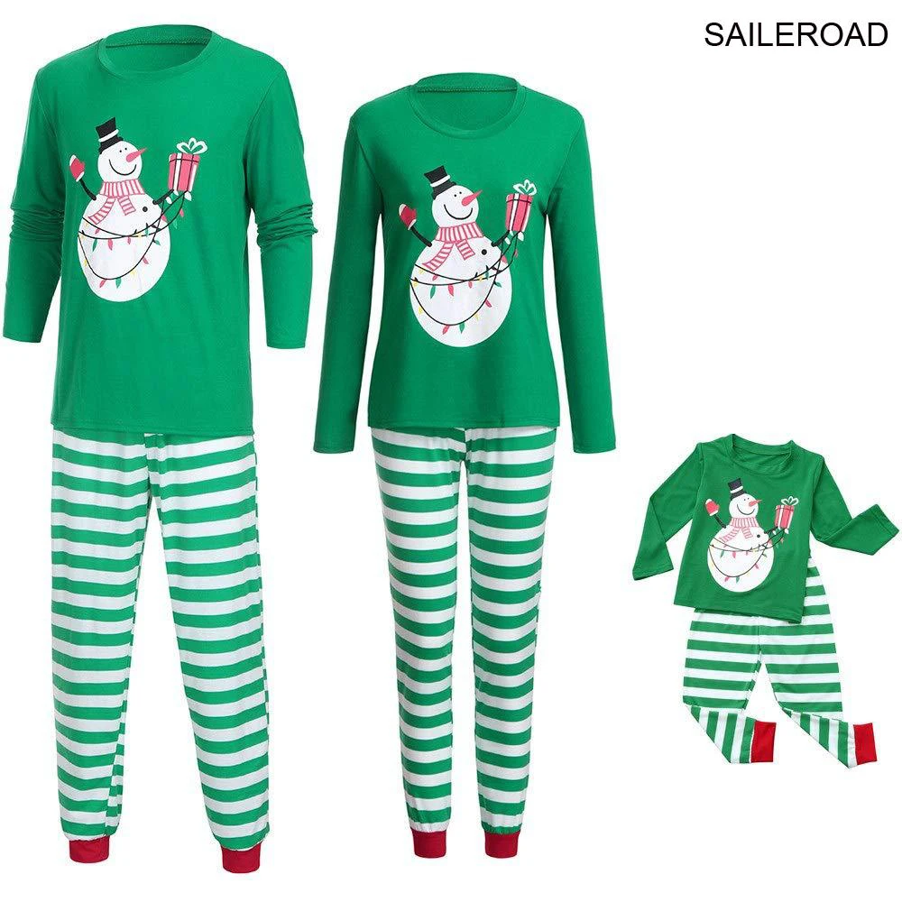 

TUONXYE Family Matching Christmas Snowman Pajamas Set For Parent-child Outfit Sleepwear Adult Xmas Homewear New Year's Outfits