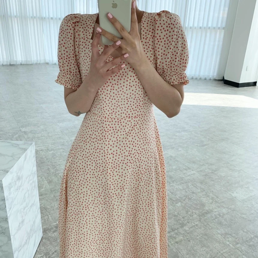 Корейское Ретро романтическое французское милое молодежное платье с цветочным