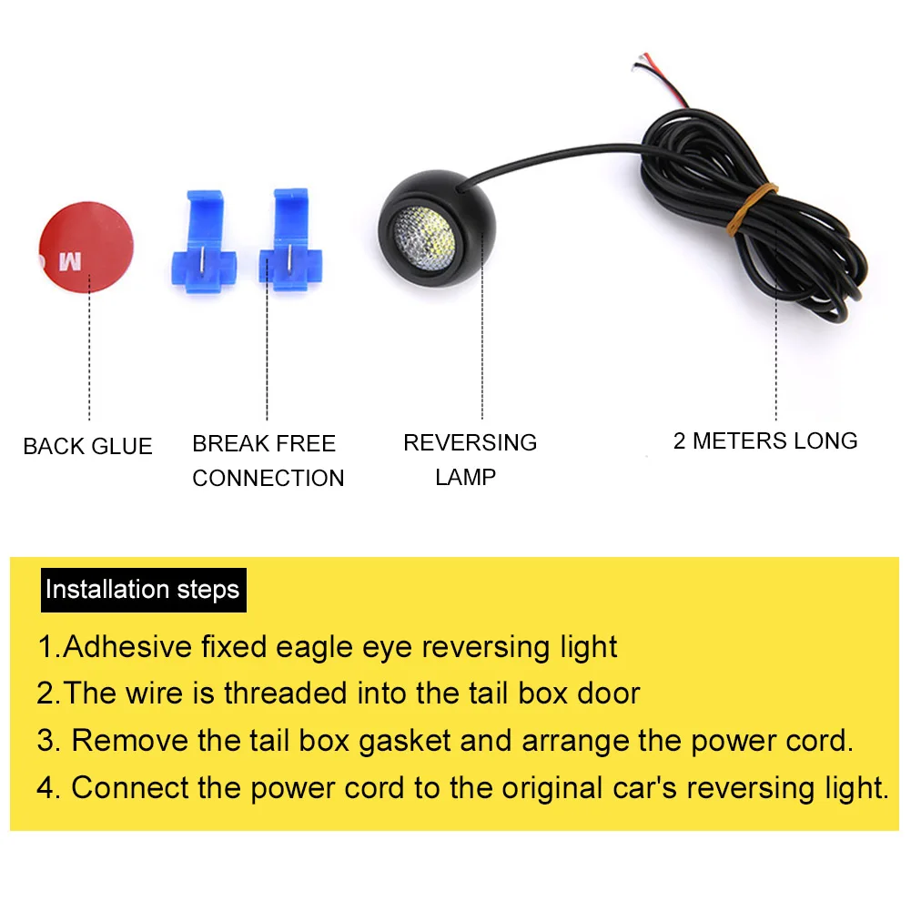 

DC 12V Waterproof Car LED Eagle Eye Lights Reverse Backup Light 1pcs DRL Daytime Running Light Parking Signal Bulb Lamp Shipping