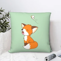 cute little fox square pillowcase cushion cover spoof home decorative polyester pillow case home nordic 4545cm