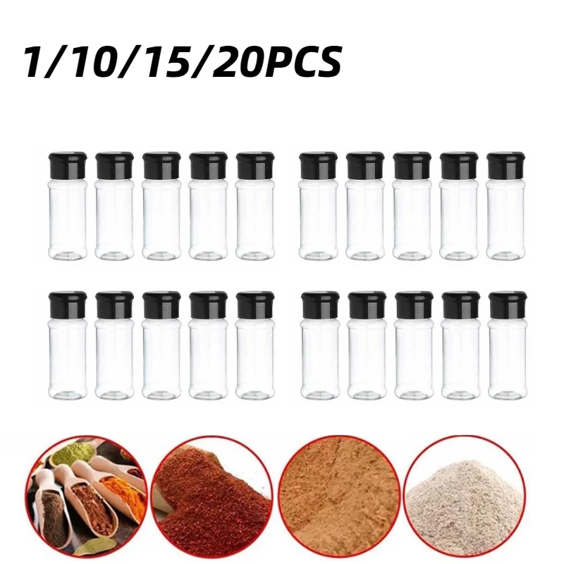 

Seasoning Bottle Spice Salt Pepper Shaker Paprika Black Seasoning Jar Plastic Transparent Spice Bottle Kitchen Seasoning Supplie
