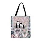 Уличная пляжная сумка, сумка для покупок, японская тату, для близнецов, для девочек, с рисунком, сумка-тоут для женщин, повседневная сумка-тоут, женская сумка на плечо
