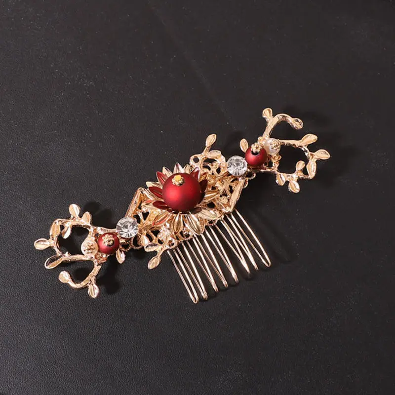 

Women Hair Combs Traditional Chinese Wedding Hair Accessories Headband Stick Headdress Head Jewelry Bridal Headpiece Pin
