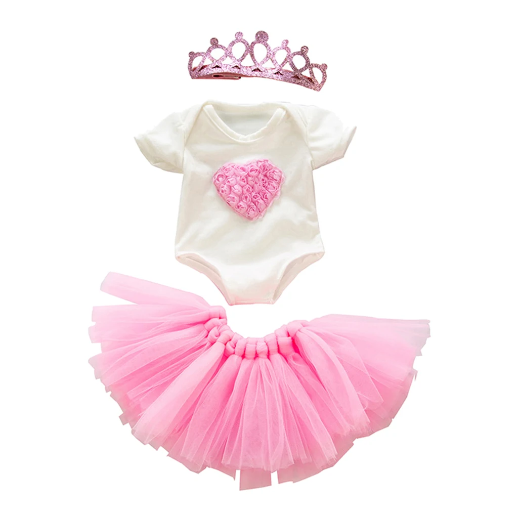 

18 Inch Doll Princess Skirt Bodysuit & Crown Set for Dolls Dress up Accessories