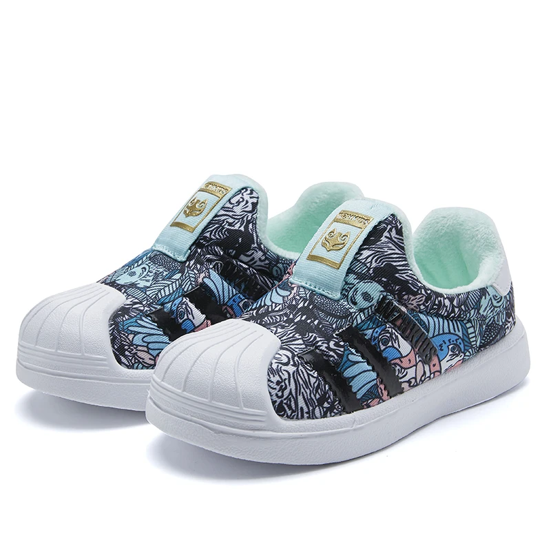 Winter Warm Little Boys Shoe Designer Unisex Sport Shoes For Children Wearable Baby Girls Casual Sneakers Flat Kids Slip-on | Детская