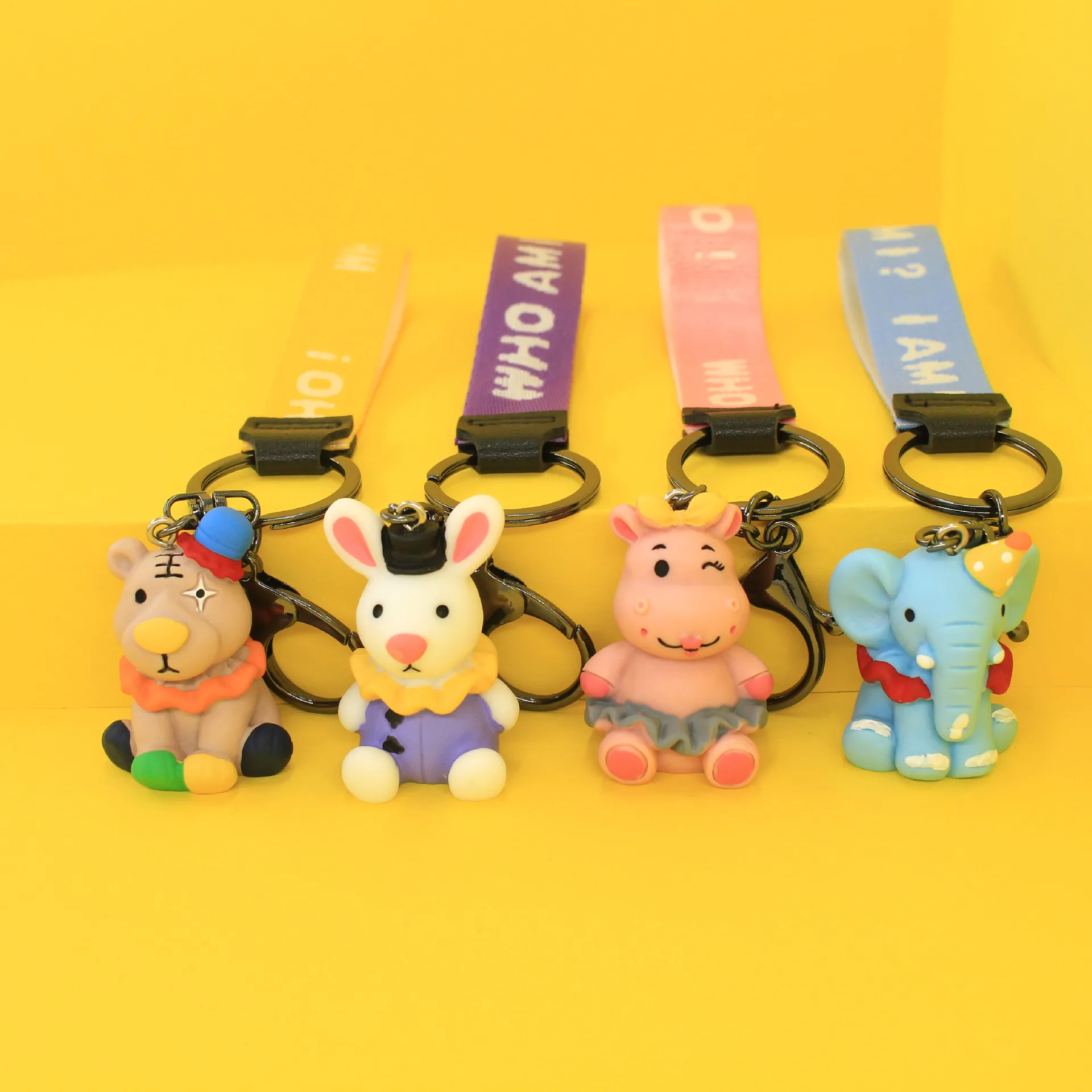 

Tiger Cartoon Hippo Keychain Elephant Pendant Cute Doll Bag Ornament Small Gift Car Key Chain