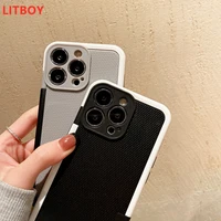 color border grid cooling case for iphone 11 12 13 pro mini x xr xs max 6 7 8 plus pctpu shockproof full lens protection cover