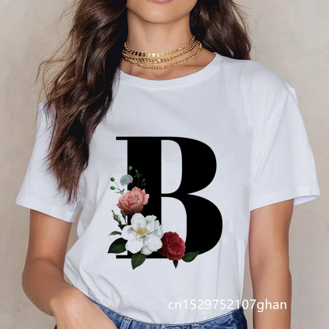 Женская футболка с коротким рукавом Цветочная комбинация в Корейском стиле |