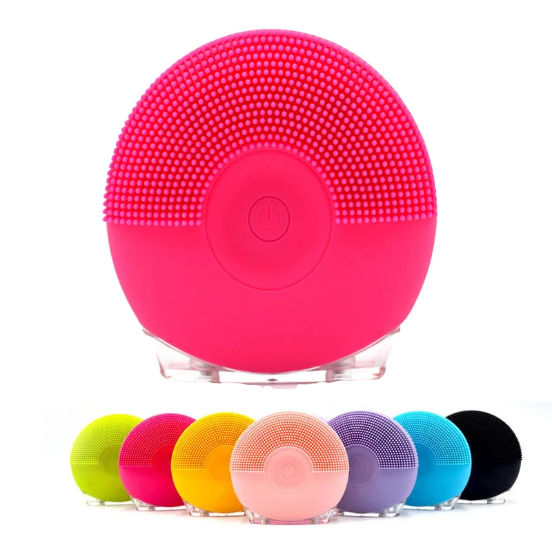 Ультразвуковая щетка для очистки лица Мини силиконовая электрическая