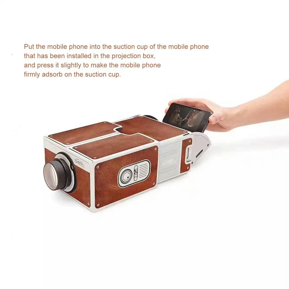 1 шт. DIY мобильный телефон мини проектор портативный домашний бумажный