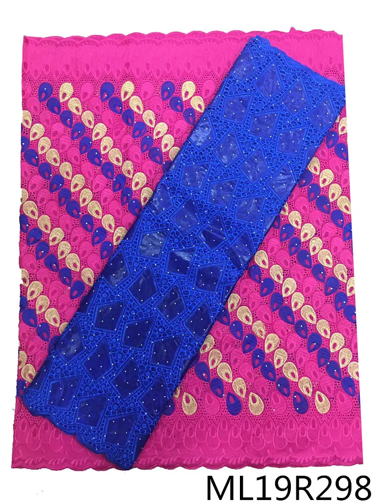 

LIULANZHI Textile Printed Fabric Swiss Cotton Lace African Bazin Riche Shadda Fabrics High Quality 5 yards ML19R297/ML19R298