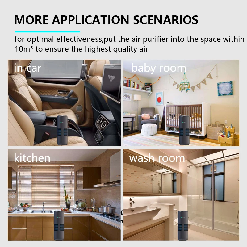 

TIPTOP Air Purifiers True HEPA Filter Air Cleaner Odor Allergies Eliminator Portable for Home Office Car