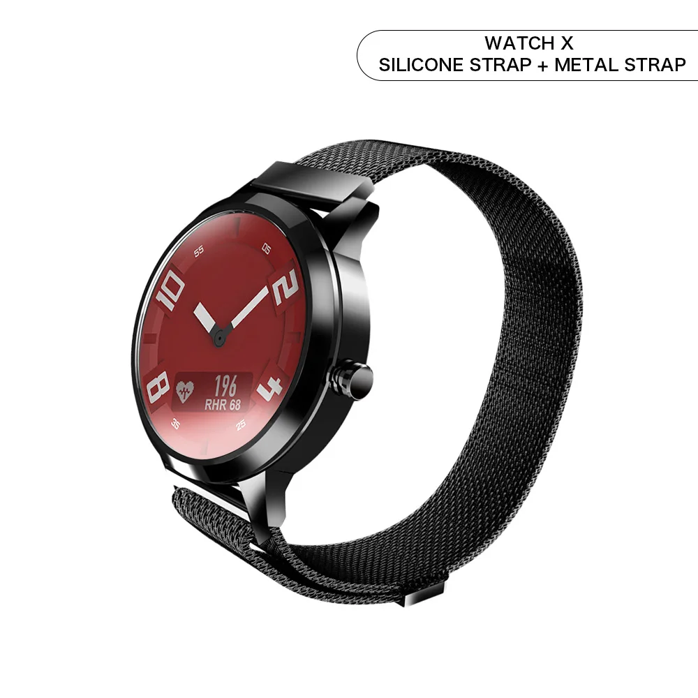 Watch-X-Red-Black Lenovo Смарт часы X Sports Edition BT5.0 световой указатель Smartwatch OLED экран двойной слой силиконовый ремешок наручные часы - Цвет: Watch-X-Red-Black