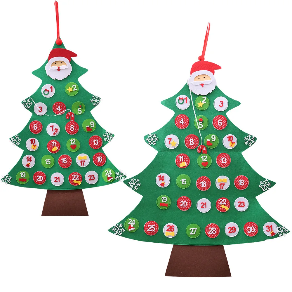 

Creative new Christmas decorations Christmas countdown calendar nonwoven calendar pendant cartoon old man home decore