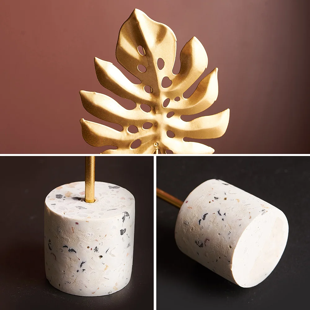 

home decor Living Room Office miniature metal figurinas gift modern flowers ornaments Creative Gold home decoration accessories