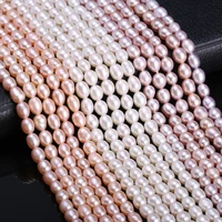 natural freshwater pearl rice shaped pearls beads elegant for jewelry making bracelet necklace charm accessories size 4 5mm