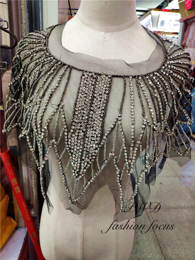 Зубчатая кружевная отделка стразы бахромой для одежды искусственное кружево