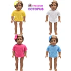 43 см, новая детская футболка, 4 цвета, короткая одежда для младенца, 18 дюймов, американские куклы сделай сам