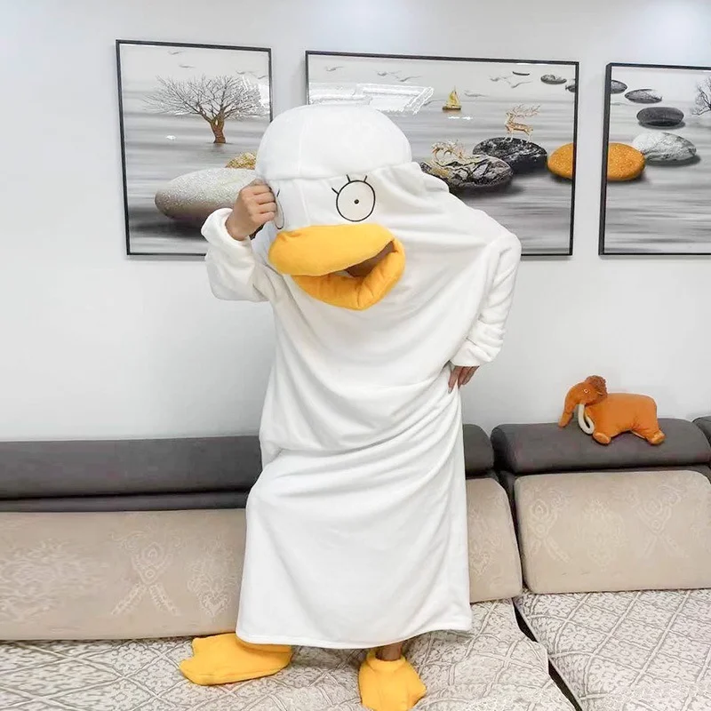 

Elizabeth duck pajamas night gown sleeping bag sleeping blanket sand sculpture duck funny pajamas for birthday gift