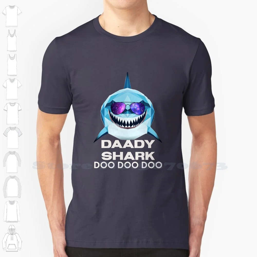 

Daddy Shark- Ddady Shark Doo Doo Doo Father'S Day Gift Black White Tshirt For Men Women Daddy Shark Daddy Shark And Daddy Shark