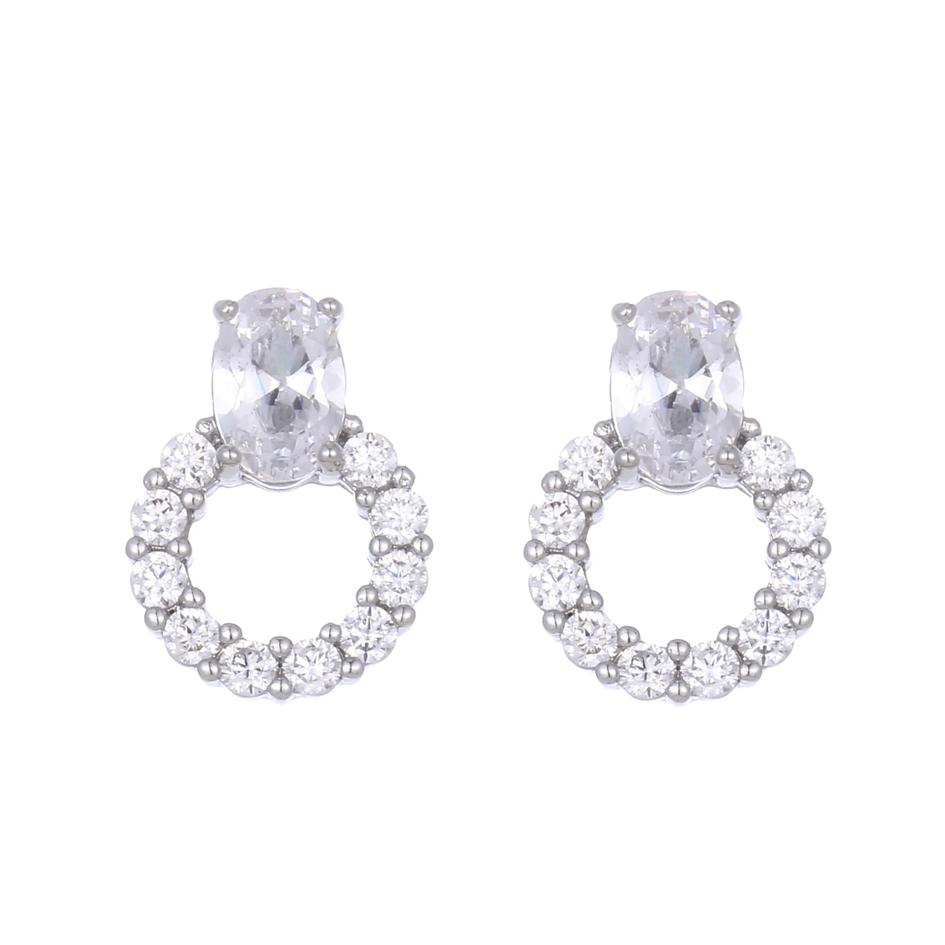

DE351 Fashion Street Snap Elegant Delicacy Circular Ring Flower Zircon Earring Gift Party Banquet WOMEN'S Jewelry Earrings