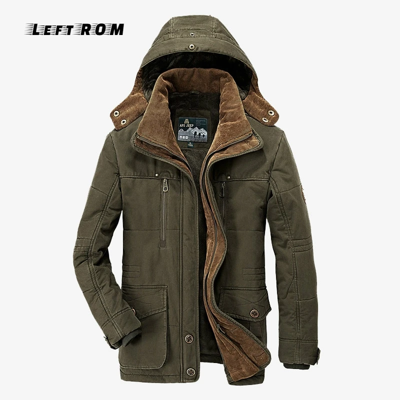 Мужская теплая куртка с хлопковой подкладкой Высококачественная ветрозащитная