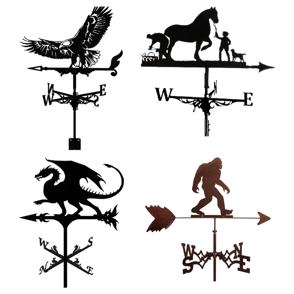 

Black Weathervane Fence Mount Weather Vane Outdoor Yard Decor 20inch Tall