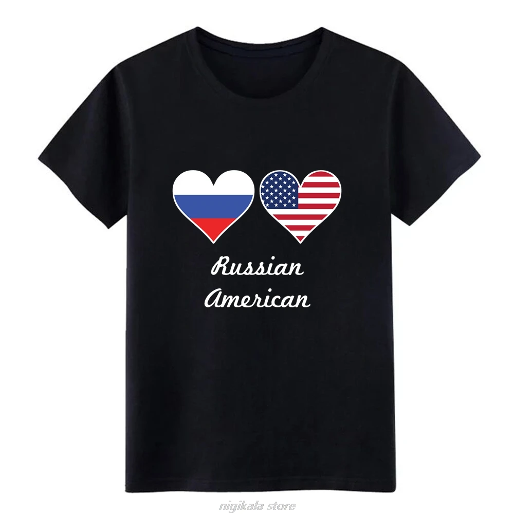 

Футболка мужская с рисунком российского флага Америки и сердец, 100% хлопок